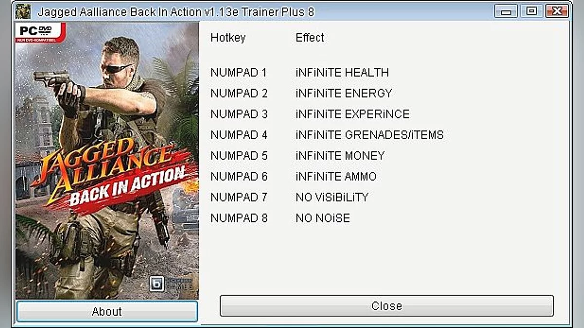 Jagged Alliance: Back in Action — Трейнер / Trainer (+8) [1.13e] [GRIZZLY]