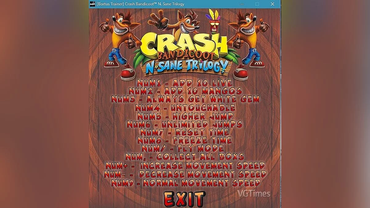 Crash Bandicoot N. Sane Trilogy — Трейнер / Trainer (+13) [1.0] [Bortus]