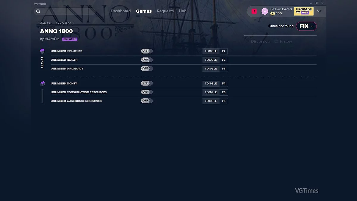 Anno 1800 — Трейнер (+6) от 16.12.19 [WeMod]