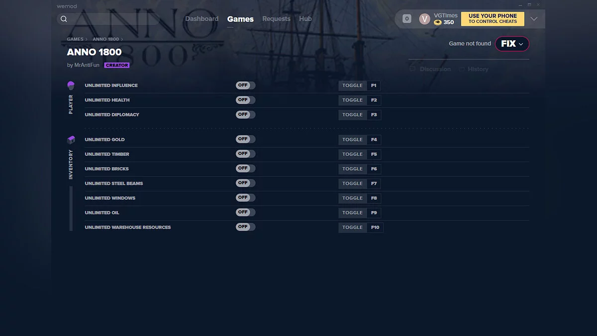 Anno 1800 — Трейнер (+10) от 26.03.2020 [WeMod] [Uplay]