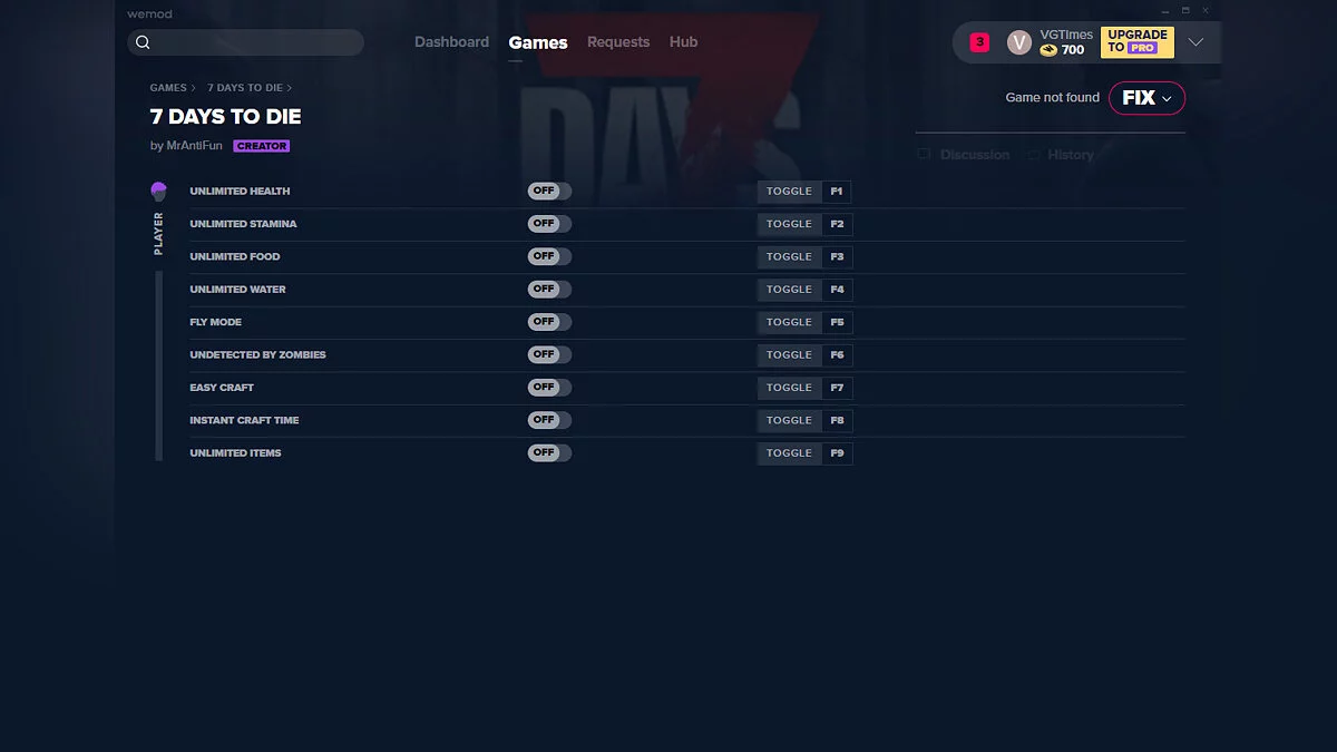 7 Days to Die — Трейнер (+9) от 08.07.2020 [WeMod]