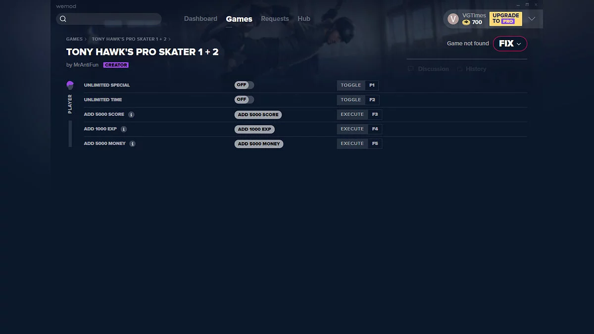 Tony Hawk's Pro Skater 1+2 — Трейнер (+5) от 16.09.2020 [WeMod]