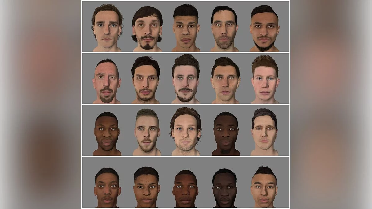 Все оригинальные лица из FIFA 18