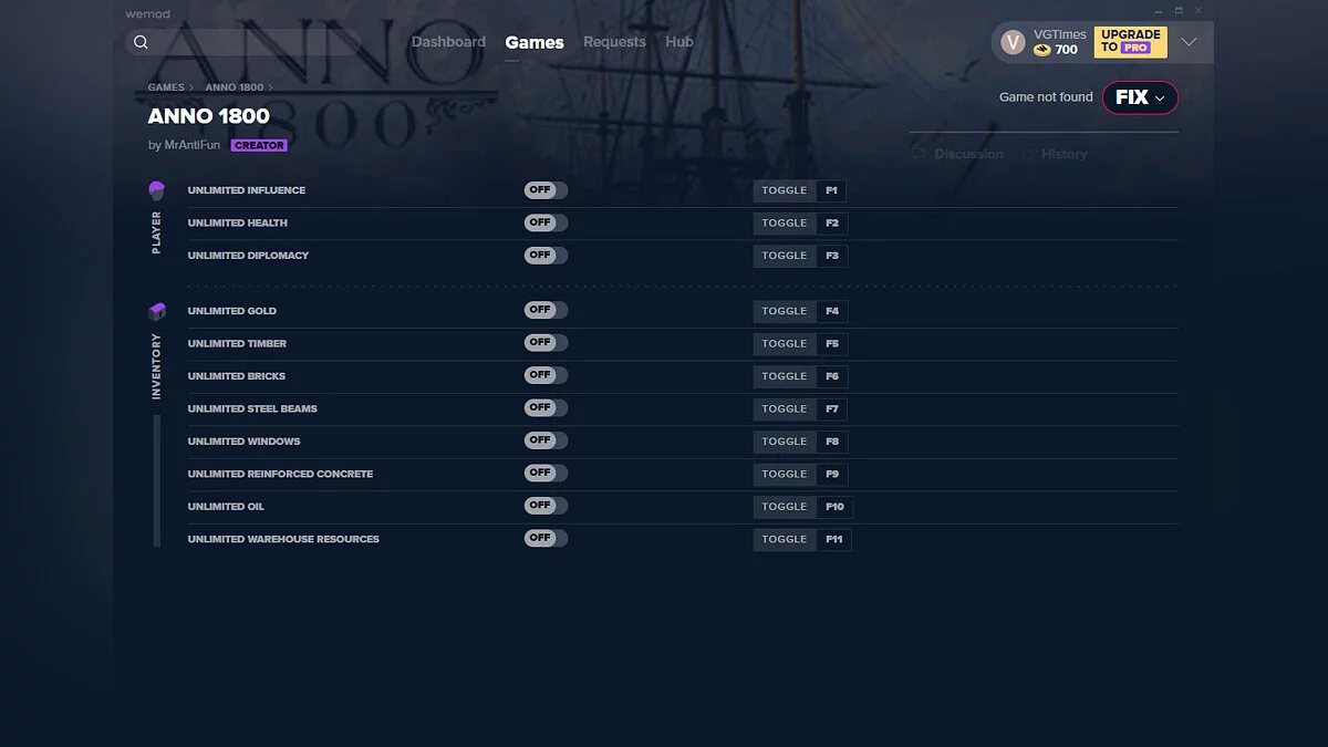 Anno 1800 — Трейнер (+11) от 25.10.2020 [WeMod] [Steam]