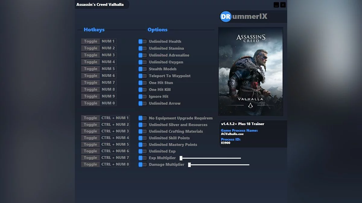 Assassin's Creed Valhalla — Трейнер (+18) [Game Version: v1.4.1.2+][Fix]