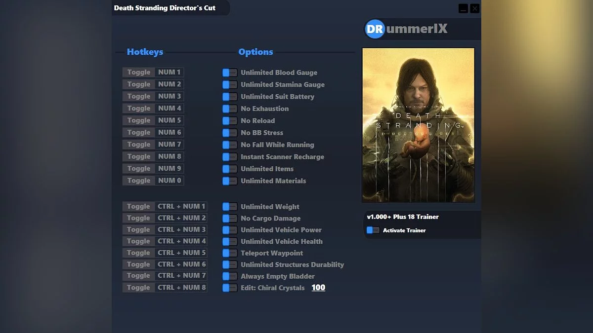 Death Stranding: Director's Cut — Трейнер (+18) [Game Version: v1.000]