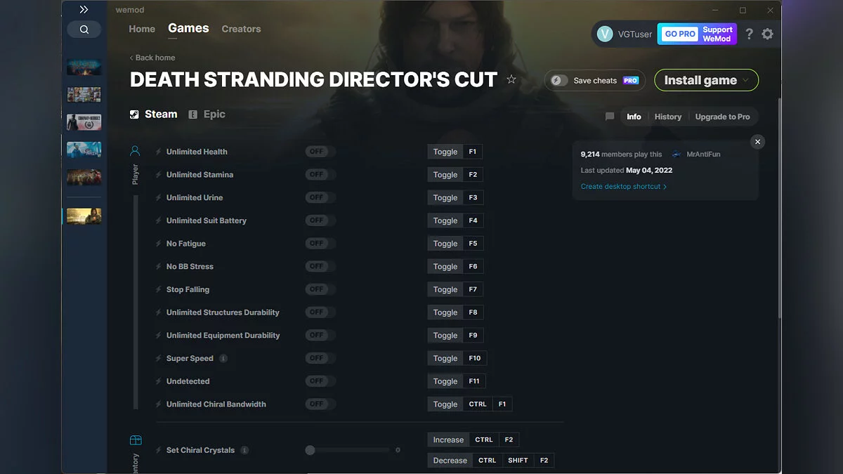 Death Stranding: Director's Cut — Трейнер (+21) от 04.05.2022 [WeMod]