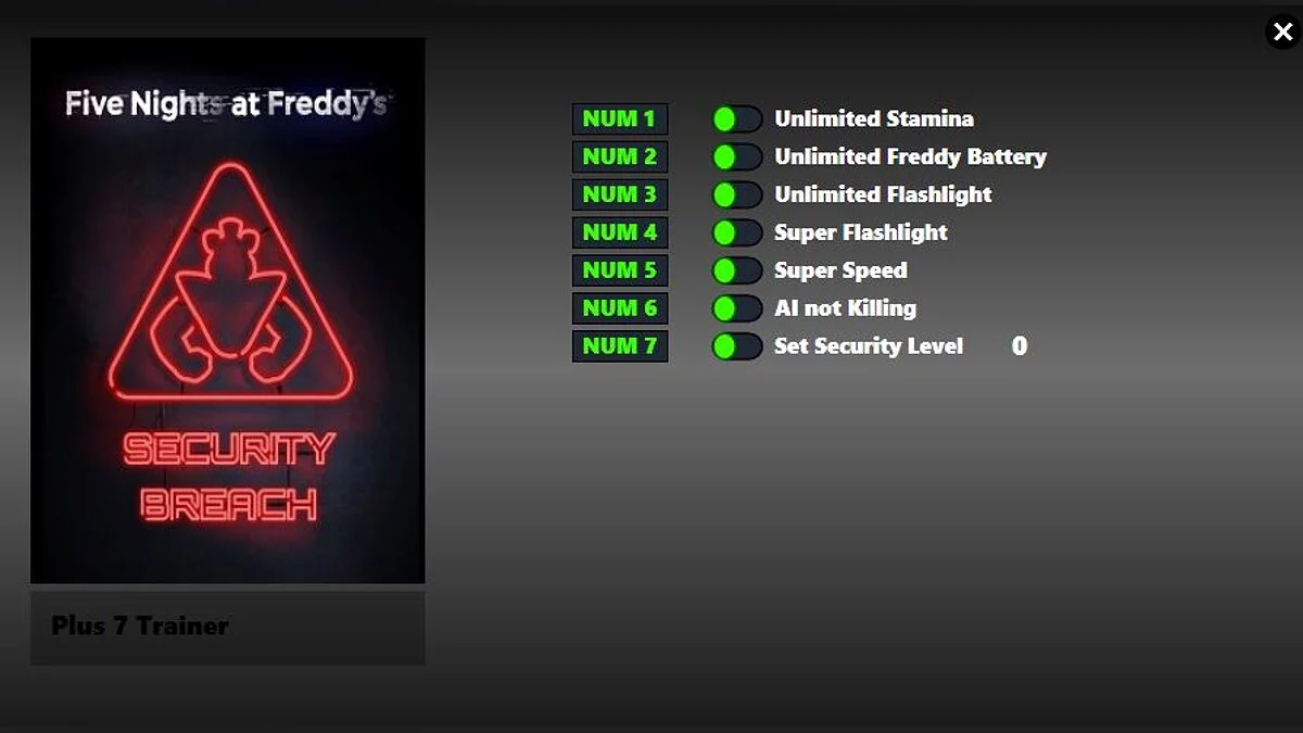 Five Nights at Freddy's: Security Breach — Трейнер (+7) от 02.08.2022