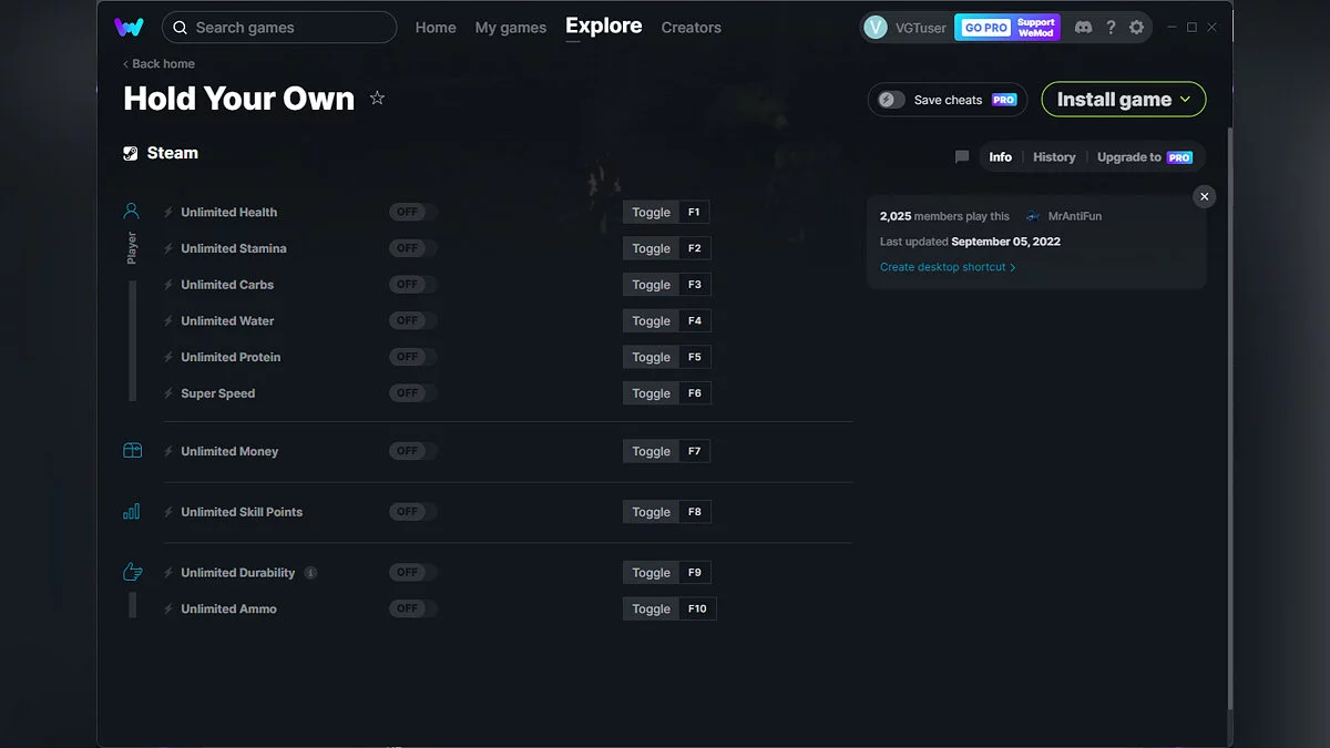 Hold Your Own — Трейнер (+10) от 05.09.2022 [WeMod]