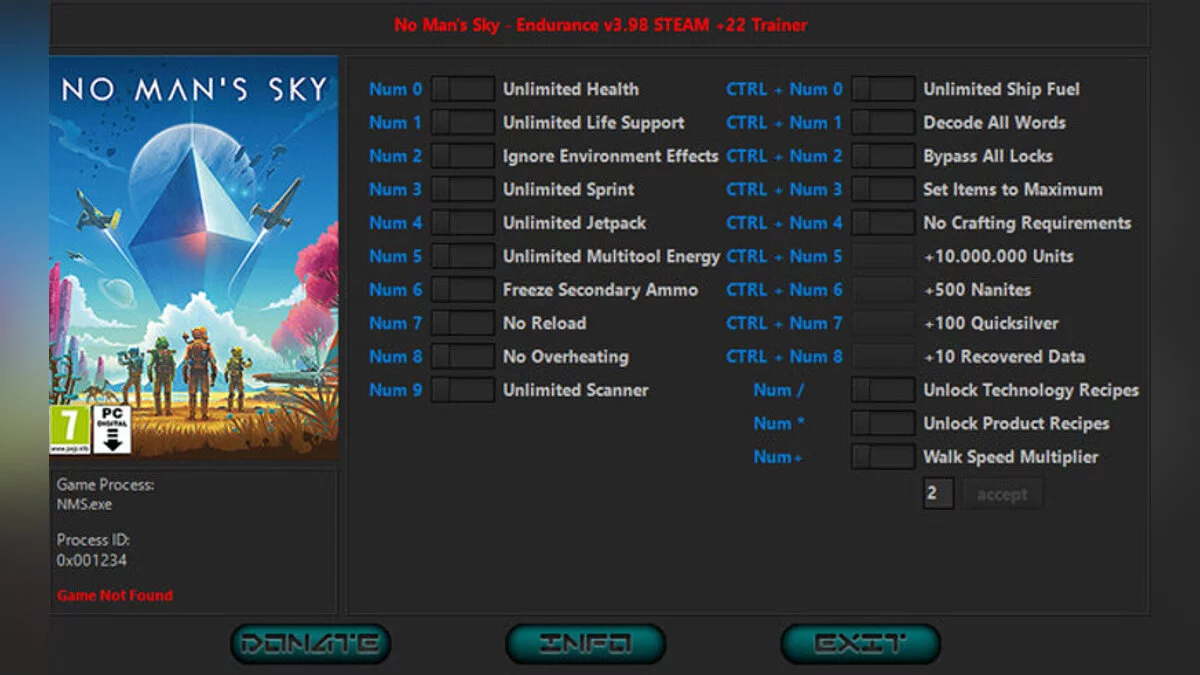 No Man's Sky — Трейнер (+22) [3.99.1]