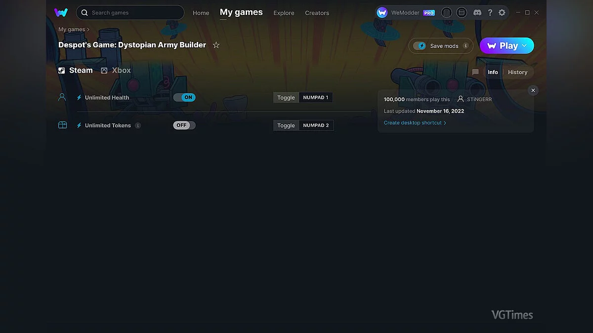 Трейнер (+2) от 16.11.2022 [WeMod]