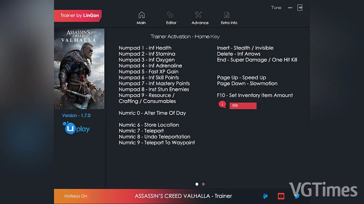 Assassin's Creed Valhalla — Трейнер (+19) [1.7.0/UPLAY]