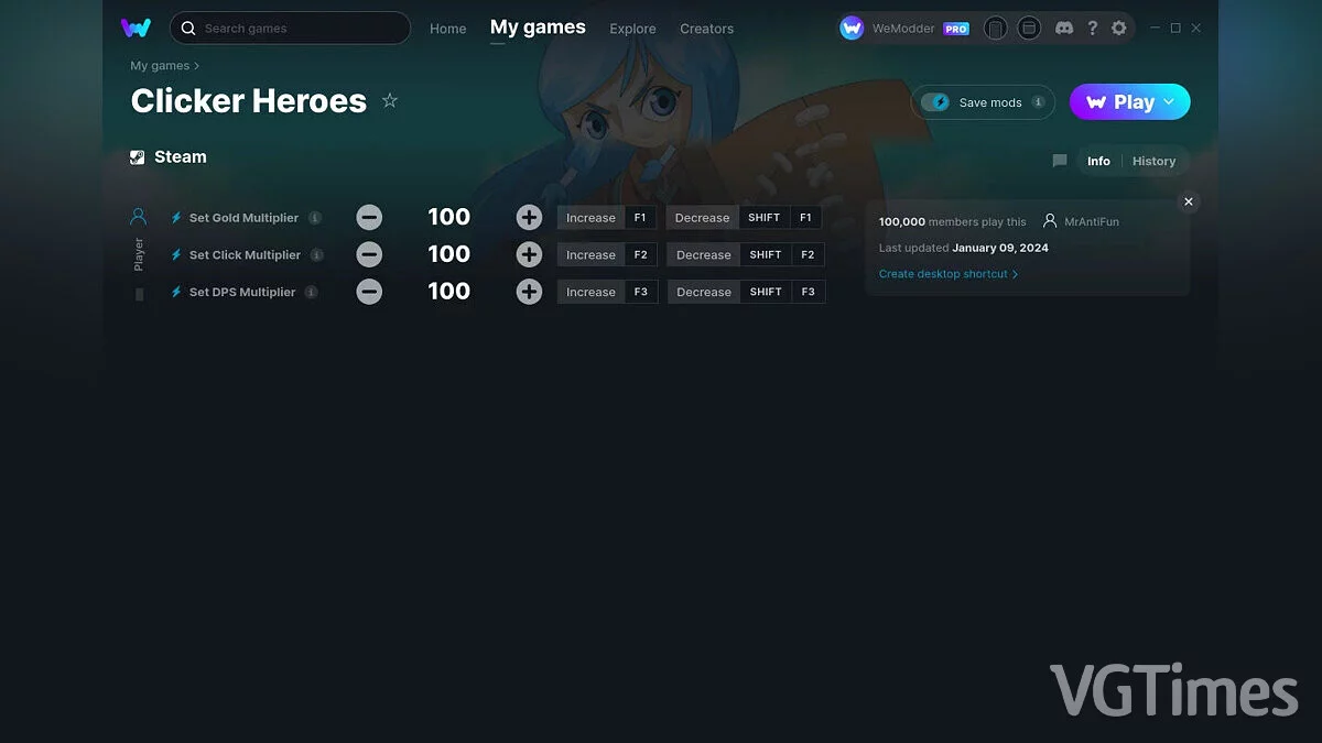 Clicker Heroes — Трейнер (+3) от 09.01.2024 [WeMod]