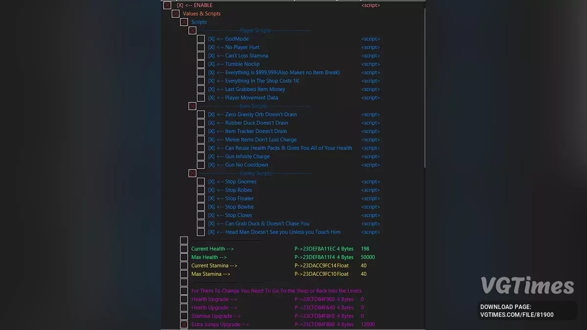 R.E.P.O. — Таблица для Cheat Engine [UPD: 31.03.2025]