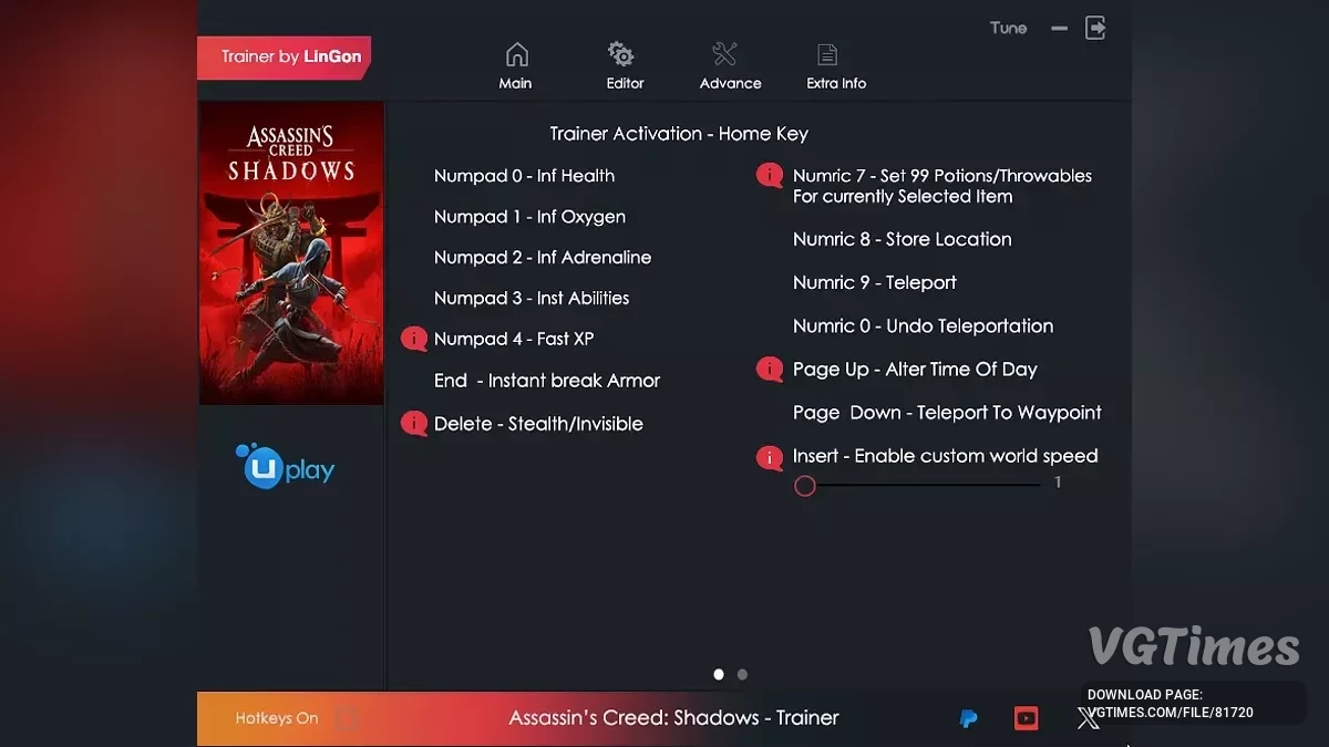 Assassin&#039;s Creed Shadows — Трейнер (+13) [1.0 Fixed]