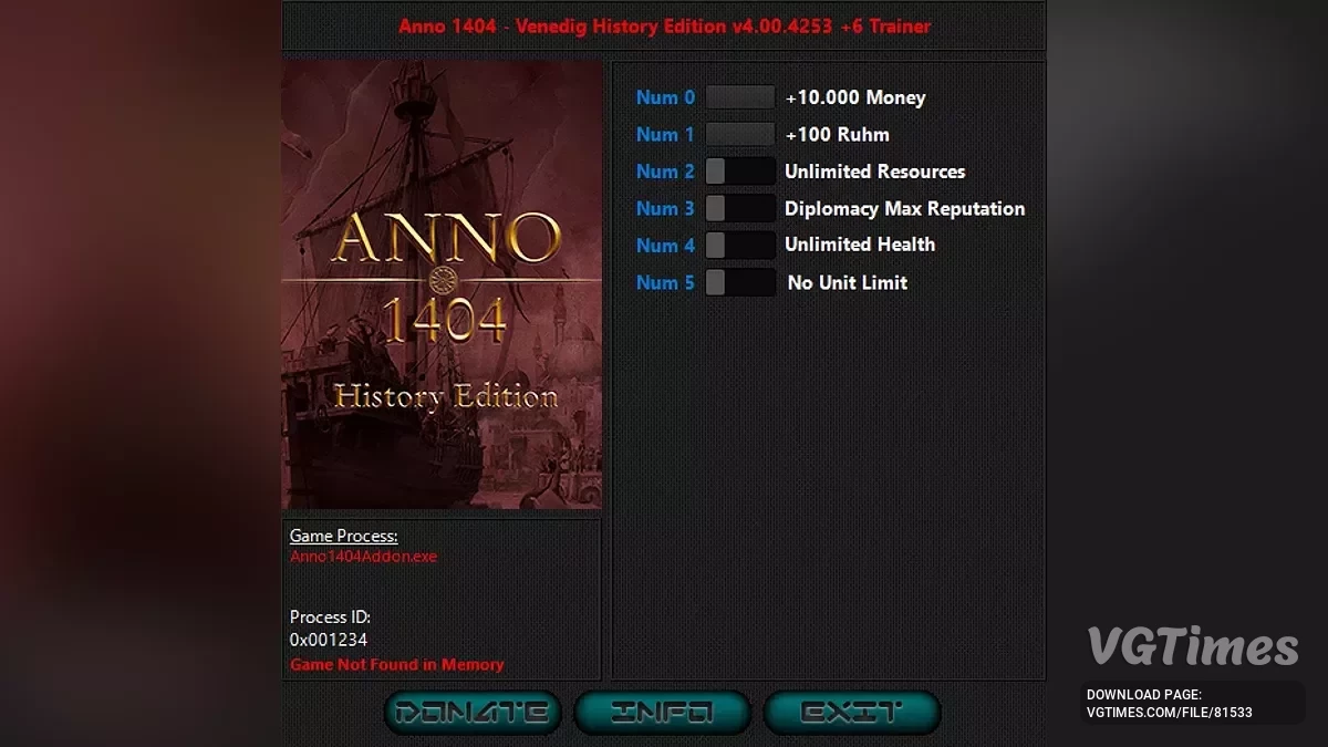 Anno 1404 - History Edition — Трейнер (+6) [4.00.4253: Fixed #2]