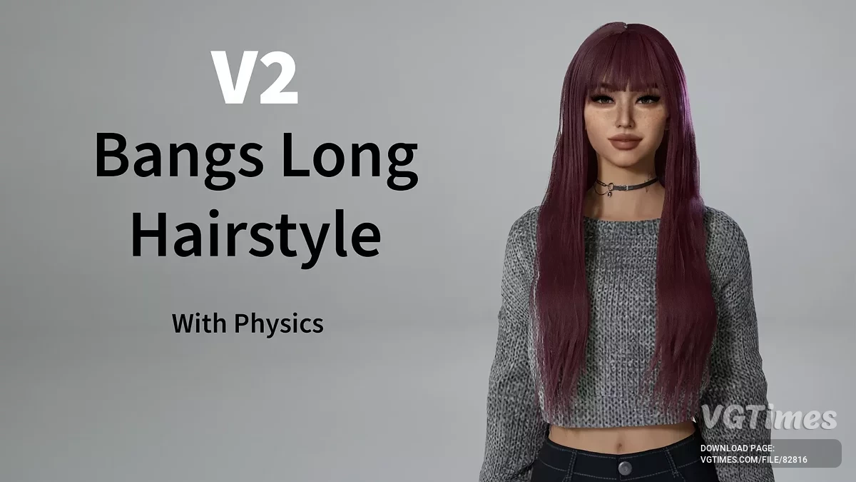 inZOI — Длинные волосы с челкой