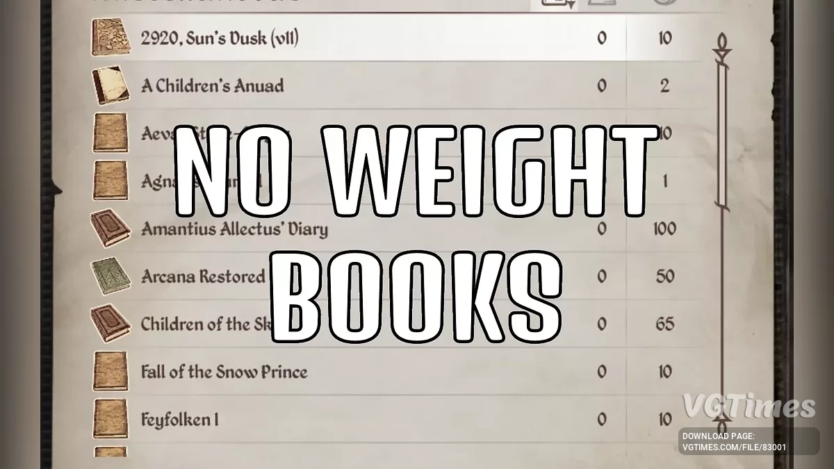 The Elder Scrolls 4: Oblivion Remastered — Книги без веса