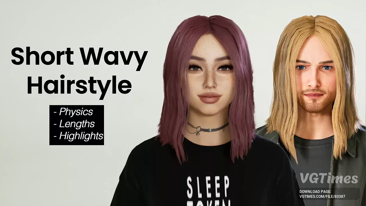 inZOI — Короткие волнистые волосы