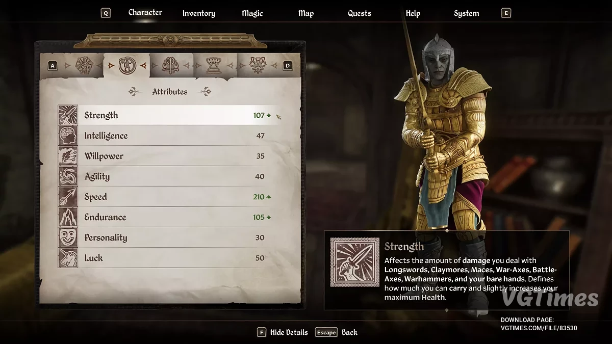 The Elder Scrolls 4: Oblivion Remastered — Неограниченные навыки и характеристики