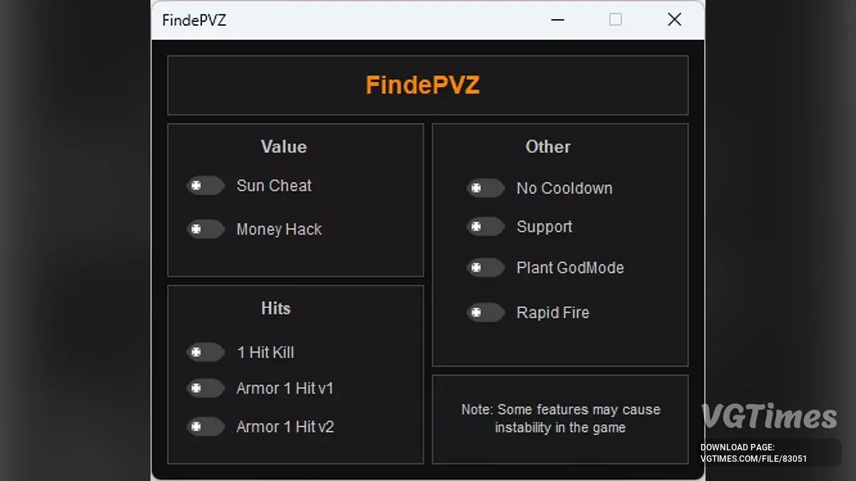 Plants vs. Zombies — Трейнер (+11)