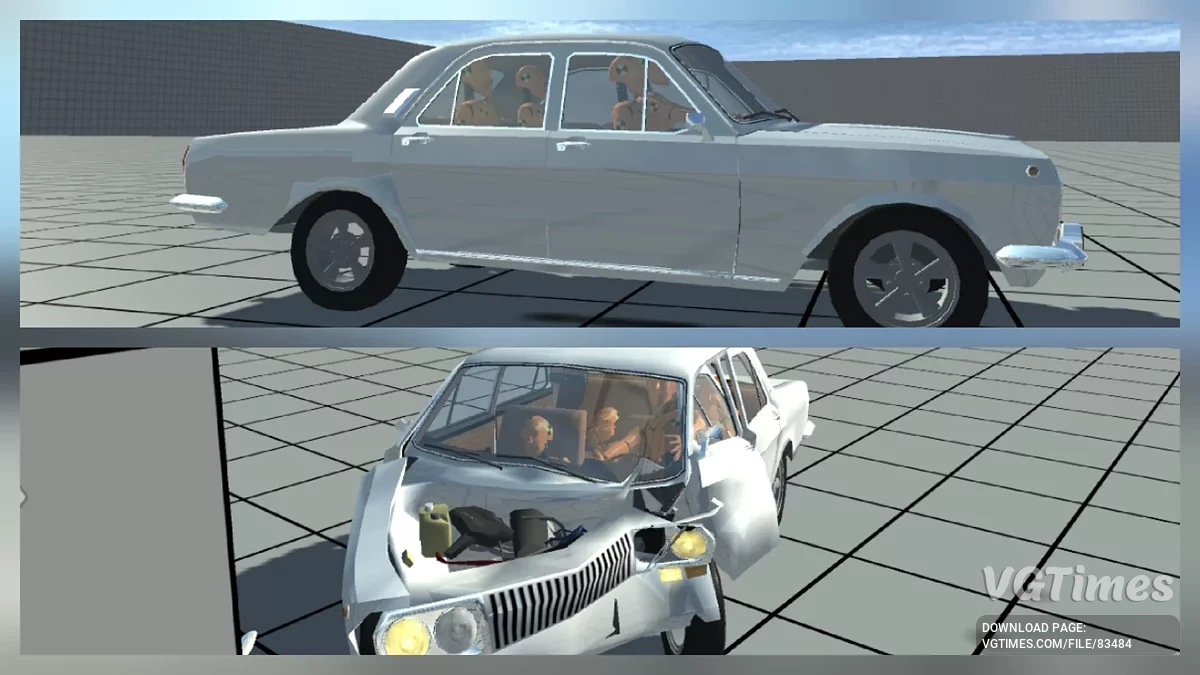 Not Simple Car Crash — Волга с разрушающимися манекенами