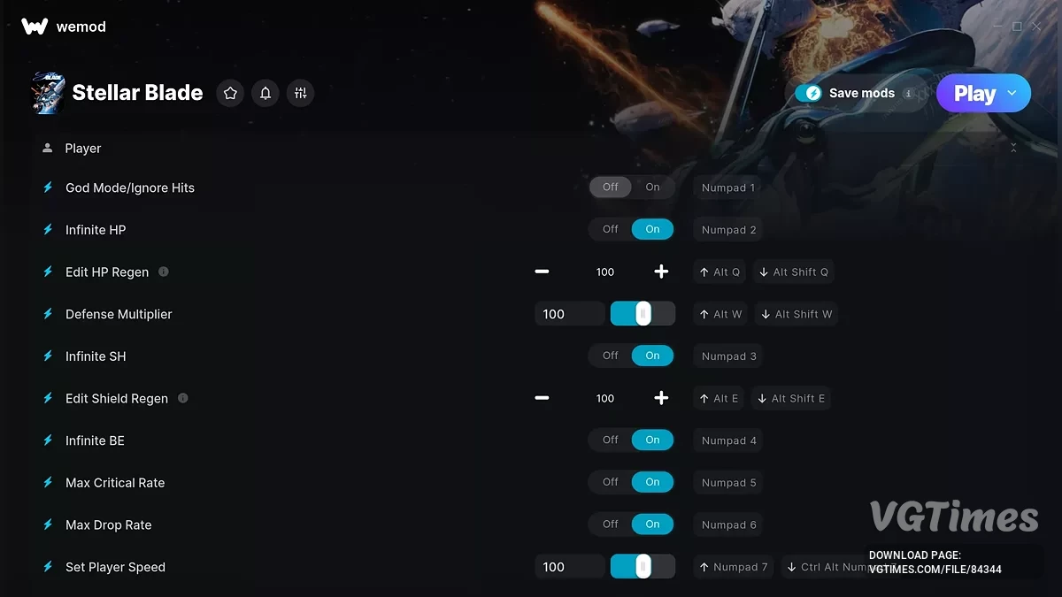 Stellar Blade — Трейнер (+40)