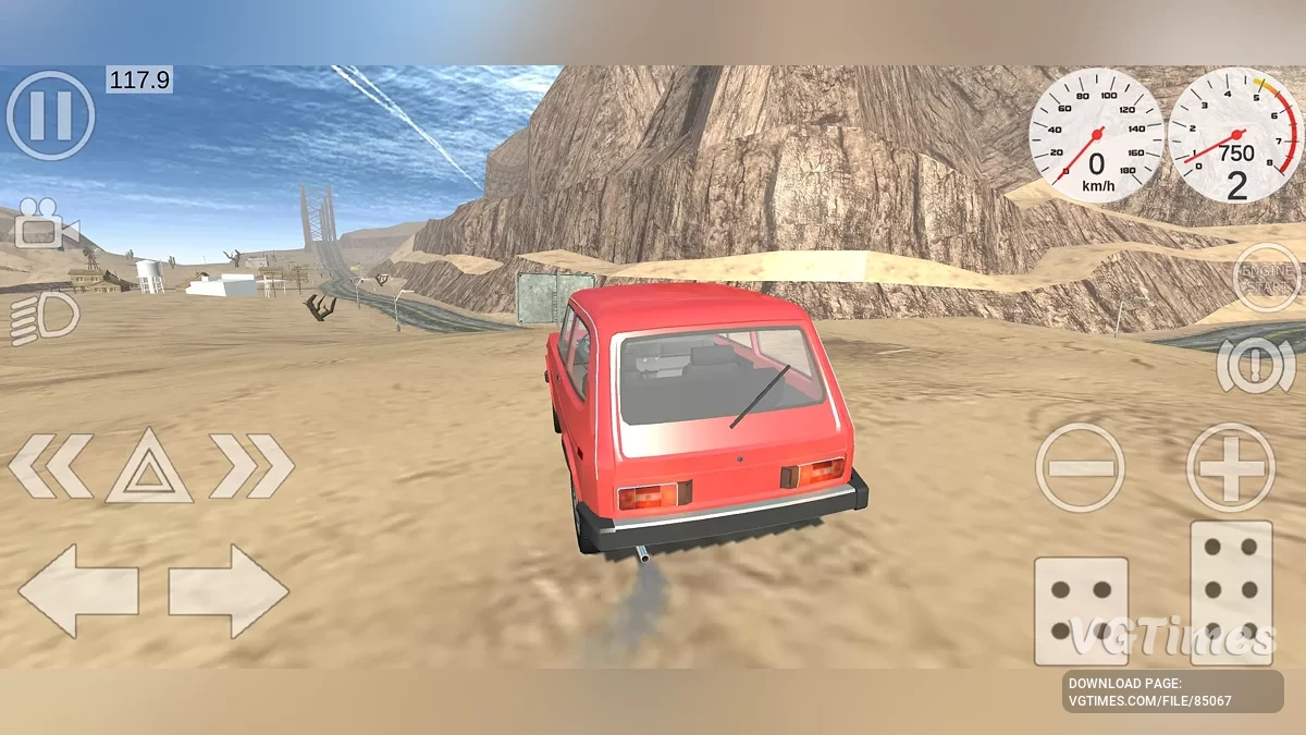 Simple Car Crash Physics Sim — Огромная пустынная трасса с разрушенным мостом (для прыжков) и офроудом