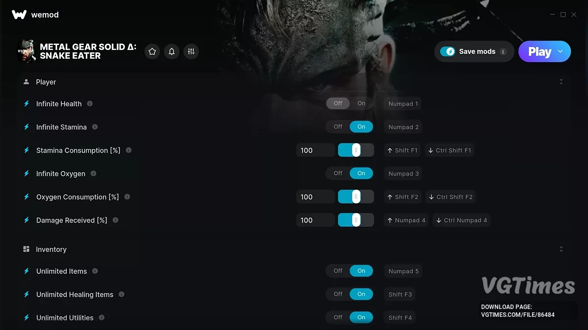 Metal Gear Solid Delta: Snake Eater — Трейнер (+18)