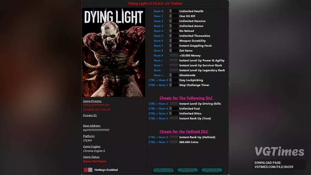 Dying Light — Трейнер (+22) [1.53]
