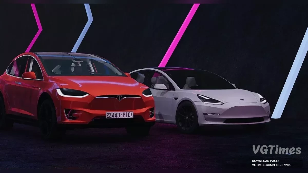 BeamNG.drive — Tesla Model X + Model 3 v2.09 (0.36.x)