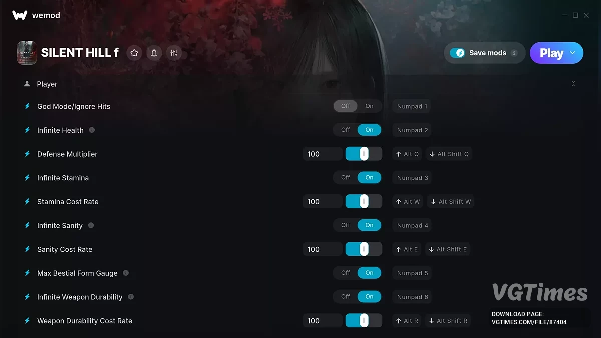 Silent Hill f — Трейнер (+26)