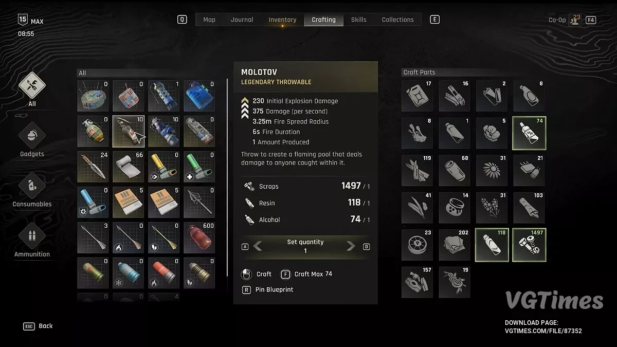 Dying Light: The Beast — Все чертежи и улучшения стоят 1 материал