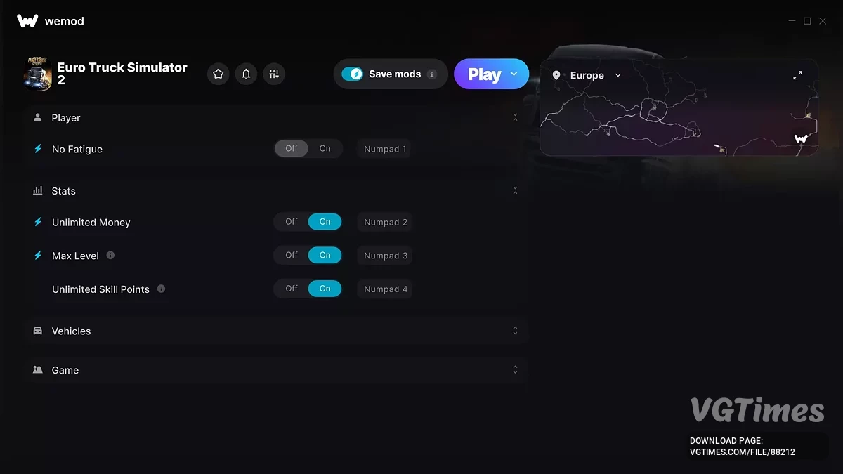 Euro Truck Simulator 2 — Трейнер (+11)