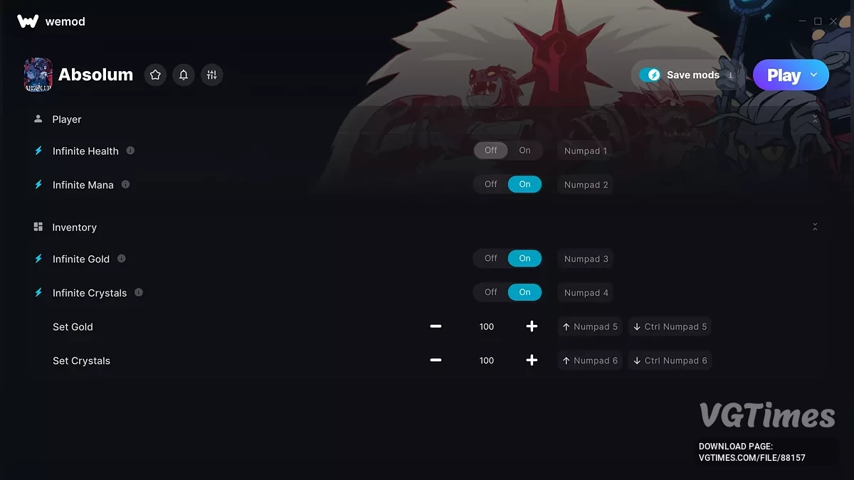 Absolum — Трейнер (+6)