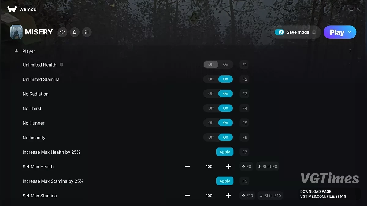 MISERY — Трейнер (+40)