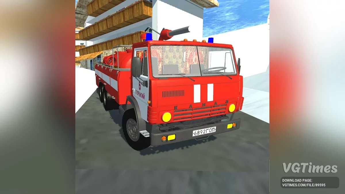 Simple Car Crash Physics Sim — Камаз пожарный