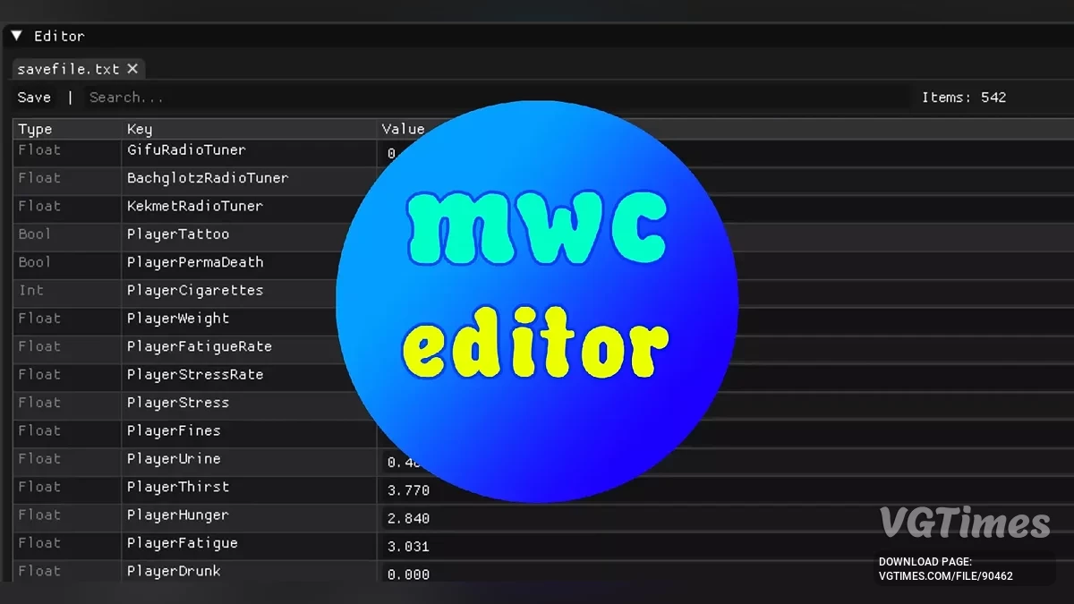 MWC Editor [1.0] — редактор сохранений