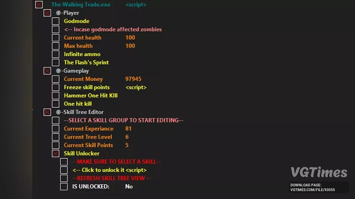 The Walking Trade — Таблица для Cheat Engine