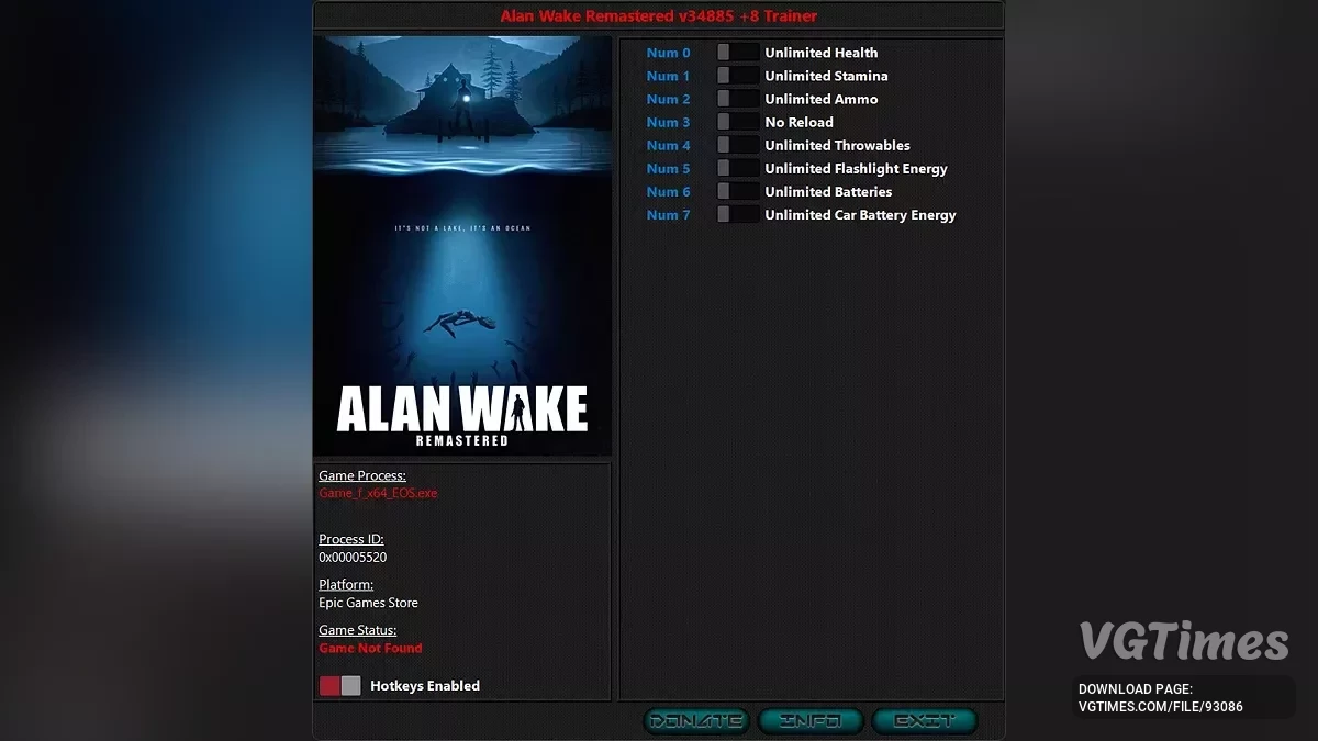 Alan Wake Remastered — Трейнер (+8) [1.33]