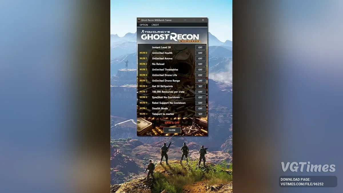 Tom Clancy's Ghost Recon: Wildlands — Трейнер (+13) [с обходом EAC]