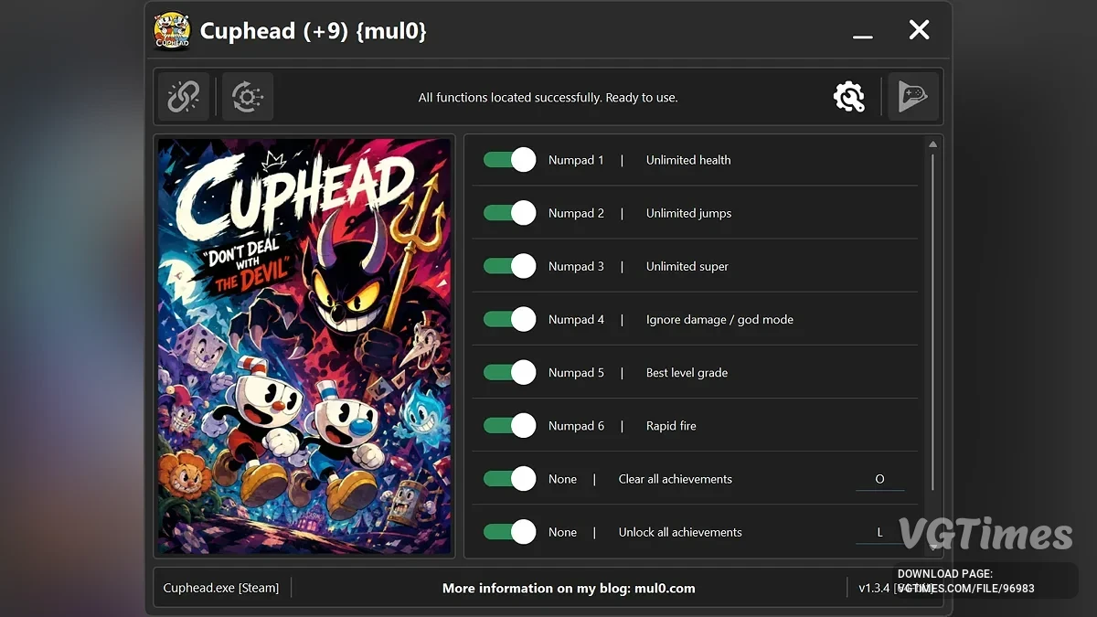 Cuphead — Трейнер (+9)