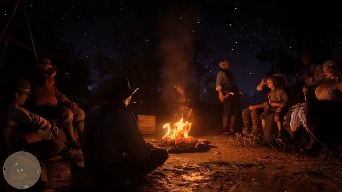 Карен Джонс в Red Dead Redemption 2 (крайняя справа)