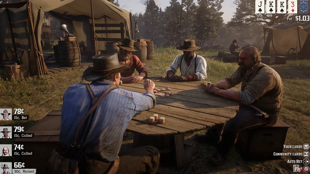 Пирсон в Red Dead Redemption 2 (крайний справа)