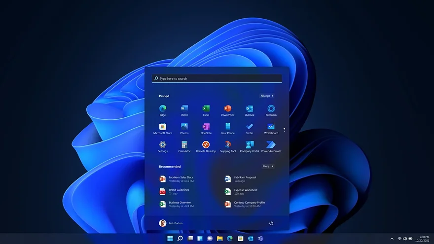 Стартовое меню Windows 11