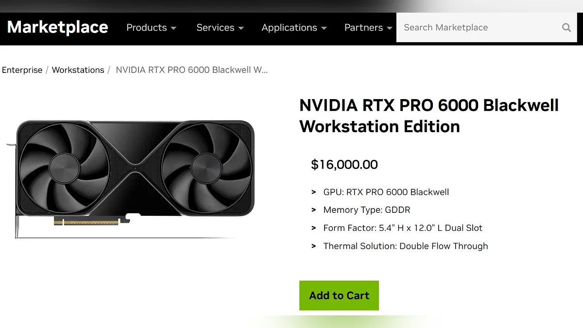 Рост цены на RTX PRO 6000 Blackwell