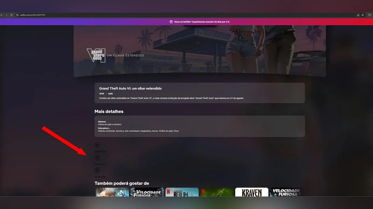 На португальской странице Netflix заметили упоминание сразу трёх эпизодов GTA 6: An Extended Look