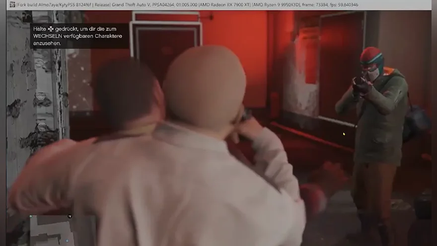 Персонажи GTA V в эмуляторе PS5 на ПК