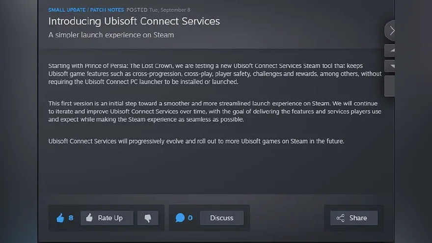 Анонс Ubisoft Connect Services для Steam