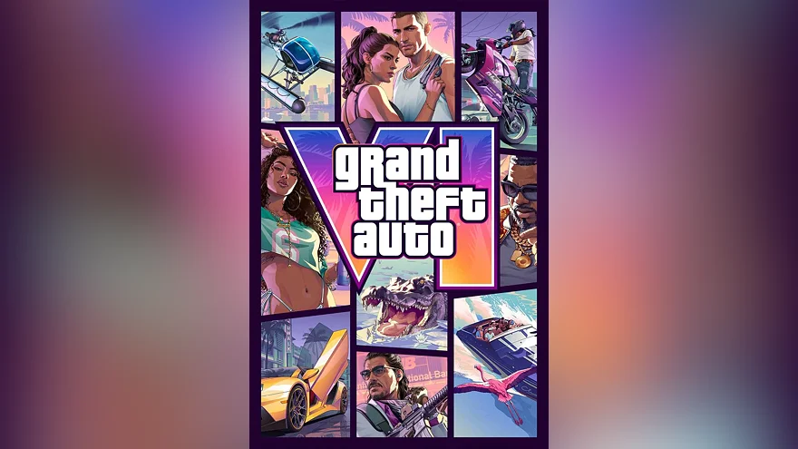 Коллаж из персонажей и элементов GTA 6